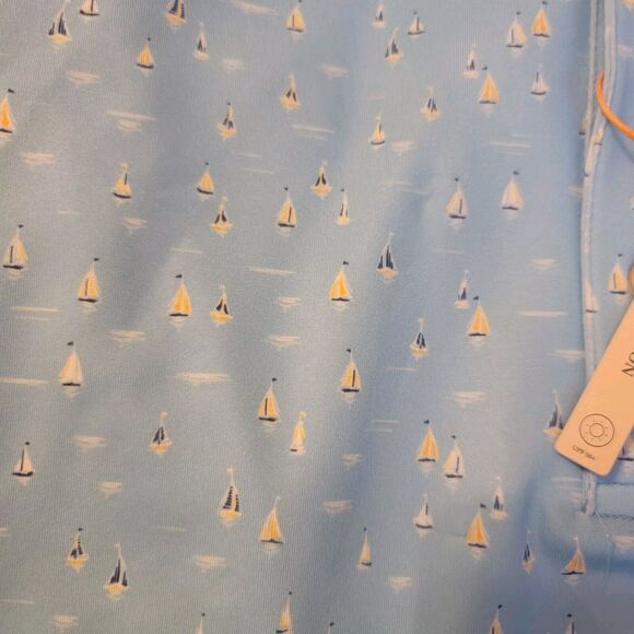 PETER MILLAR Mens Sailing Away Performance Polo Shirt Golf Blue NEW XXL - Picture 4 of 4